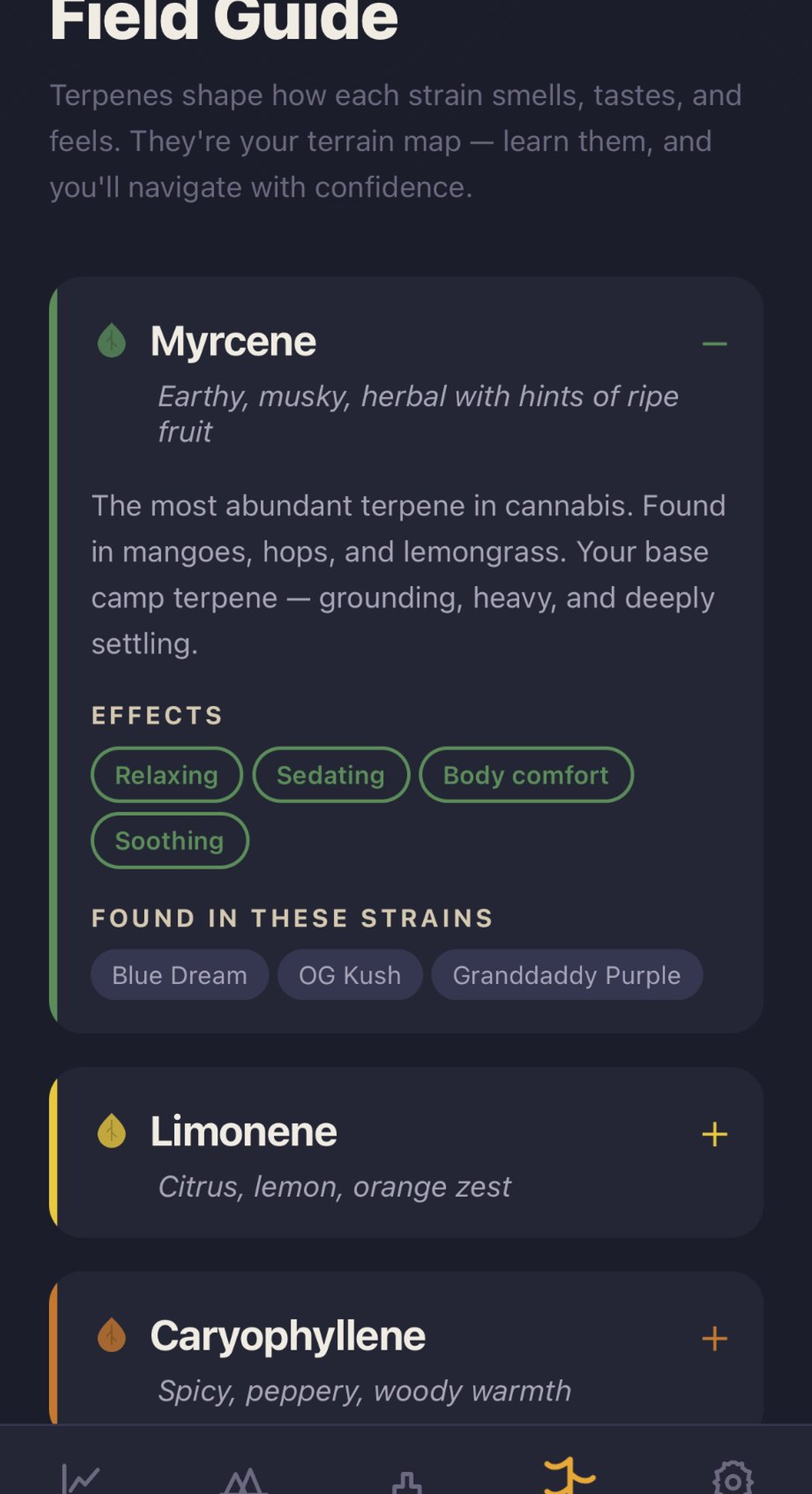 Field Guide — terpene profiles